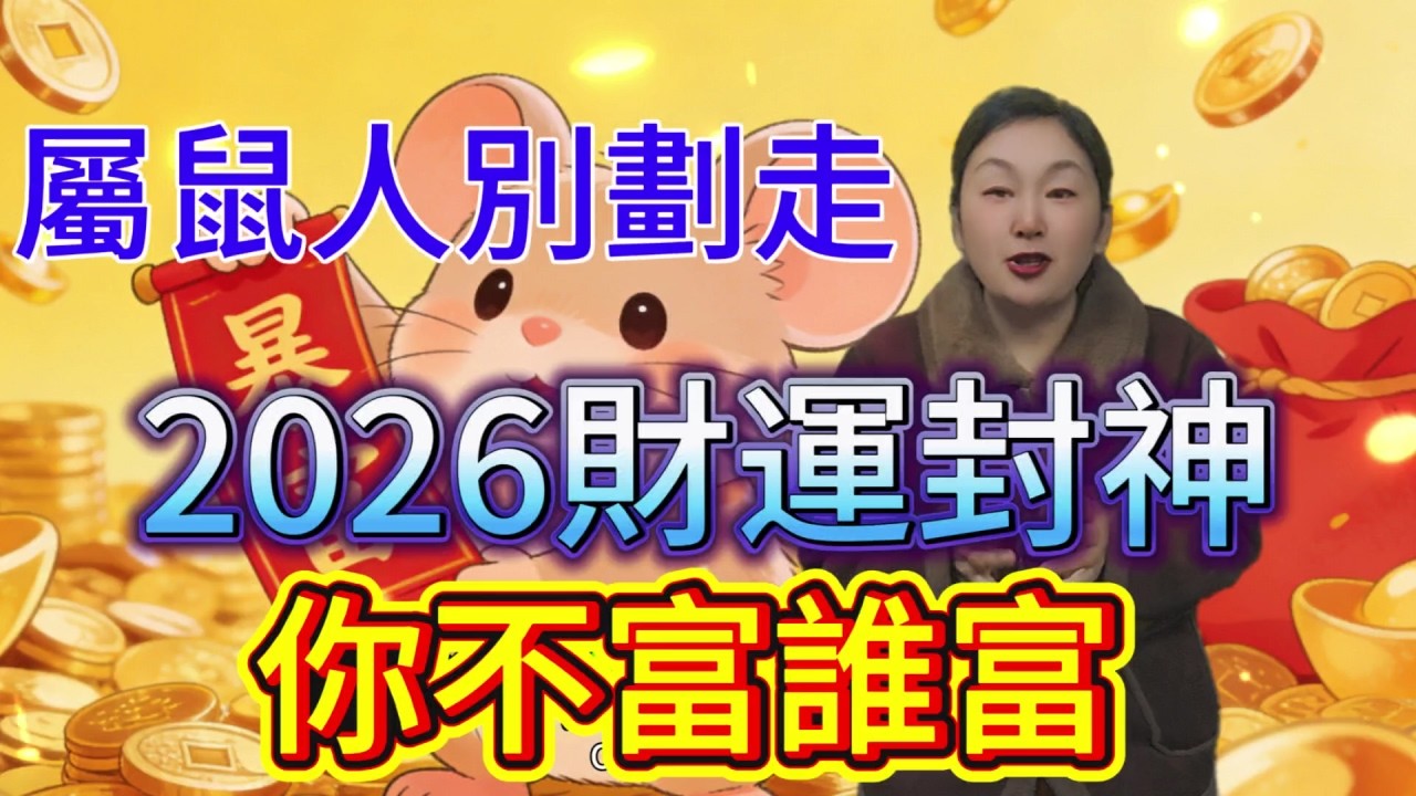 暴富將至，屬鼠人注意！這不是玄學預言  2026 年的你要成富翁啦！#運勢 #補財庫旺財氣 #財富 #正能量