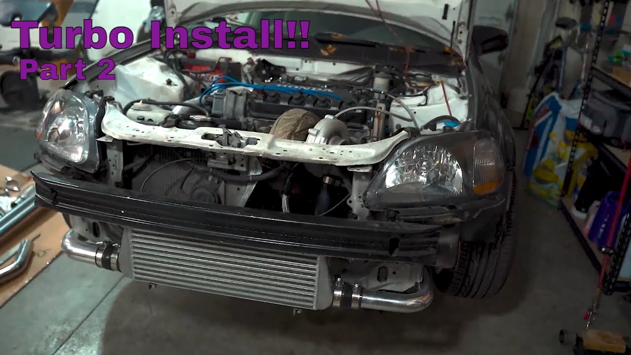 Installing A Turbo On My STOCK ECU D16 Civic - Part 2 - Intercooler Piping, Bumper