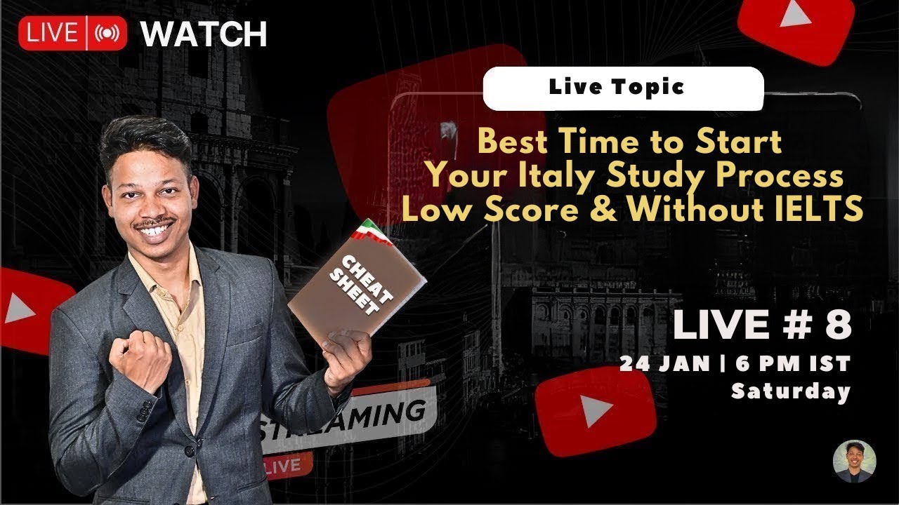 LIVE: Best Time to Start Your Italy Study Process (2026) | Low Score & Without IELTS