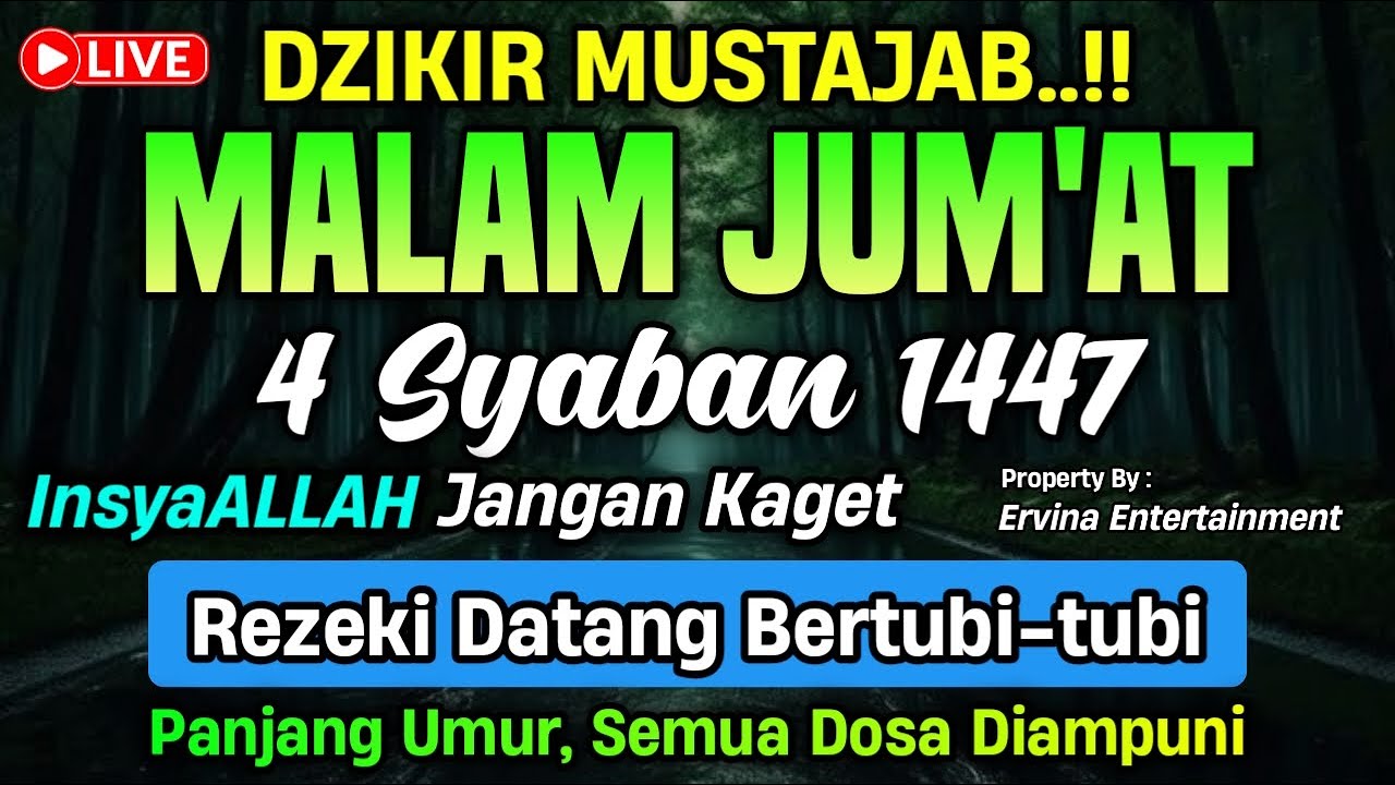 DZIKIR MALAM JUM'AT MUSTAJAB.! Pengampunan Dosa, insyaAllah Rezekimu Mengalir Deras | DZIKIR MALAM
