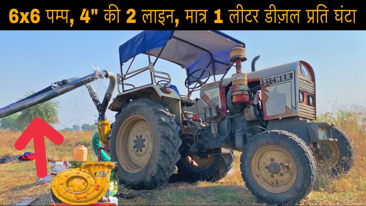 Day-2 | खेत में पलेवा | 6x6 PTO water pump | Eicher 242 Tractor 🚜 09374179133