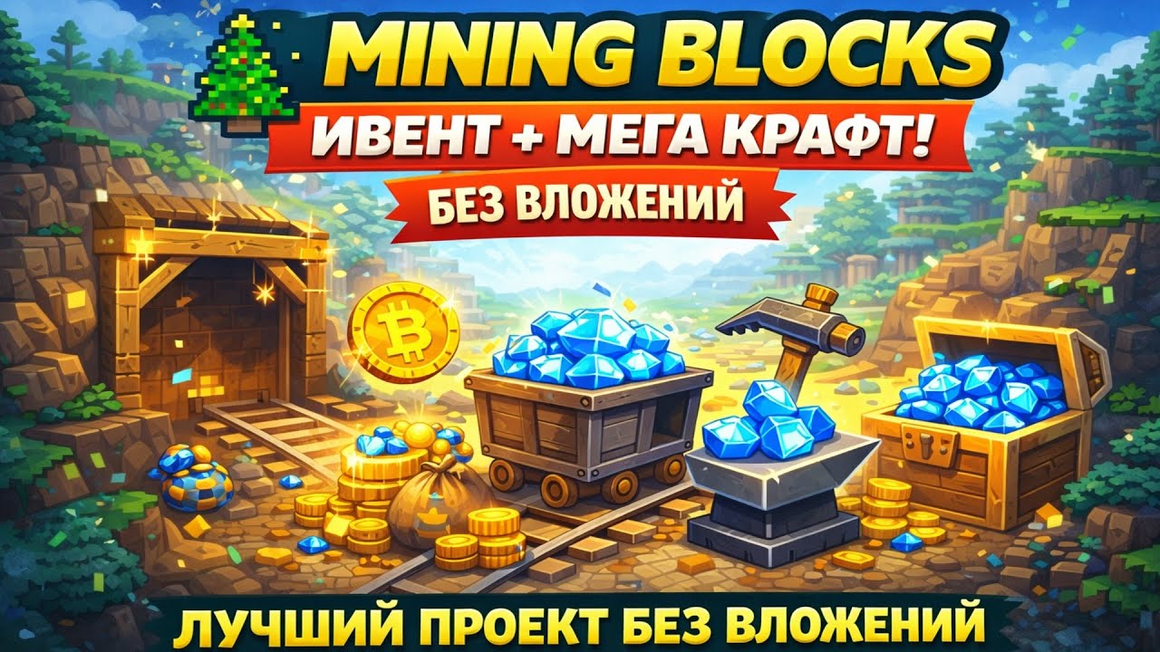 🎄 MINING BLOCKS ОЧЕРЕДНОЙ ИВЕНТ И МЕГА КРАФТ | Лучший проект без вложений