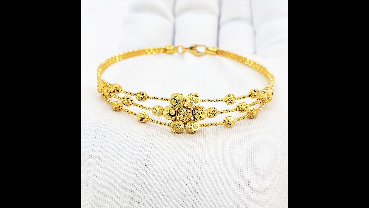 22K Yellow Gold Bangle Bracelet Kangan Genuine Hallmarked 916 Handcrafted