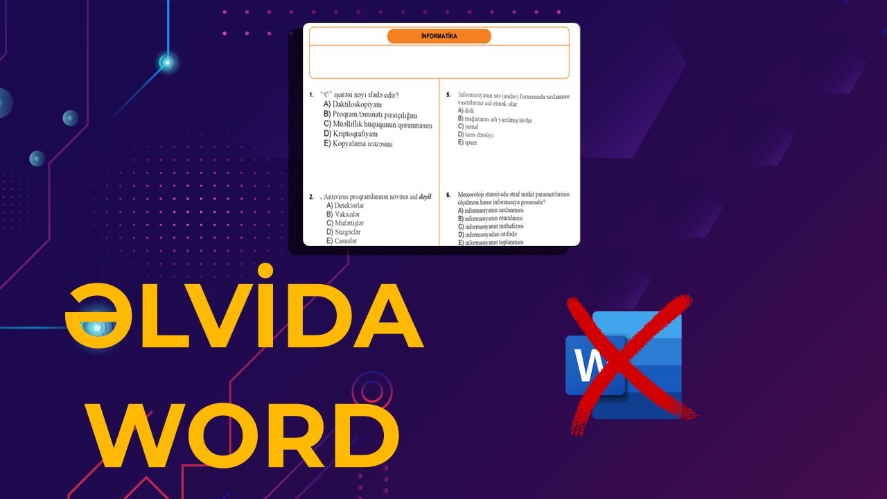 Əlvida Word ( Sürətli Test Hazırlama )