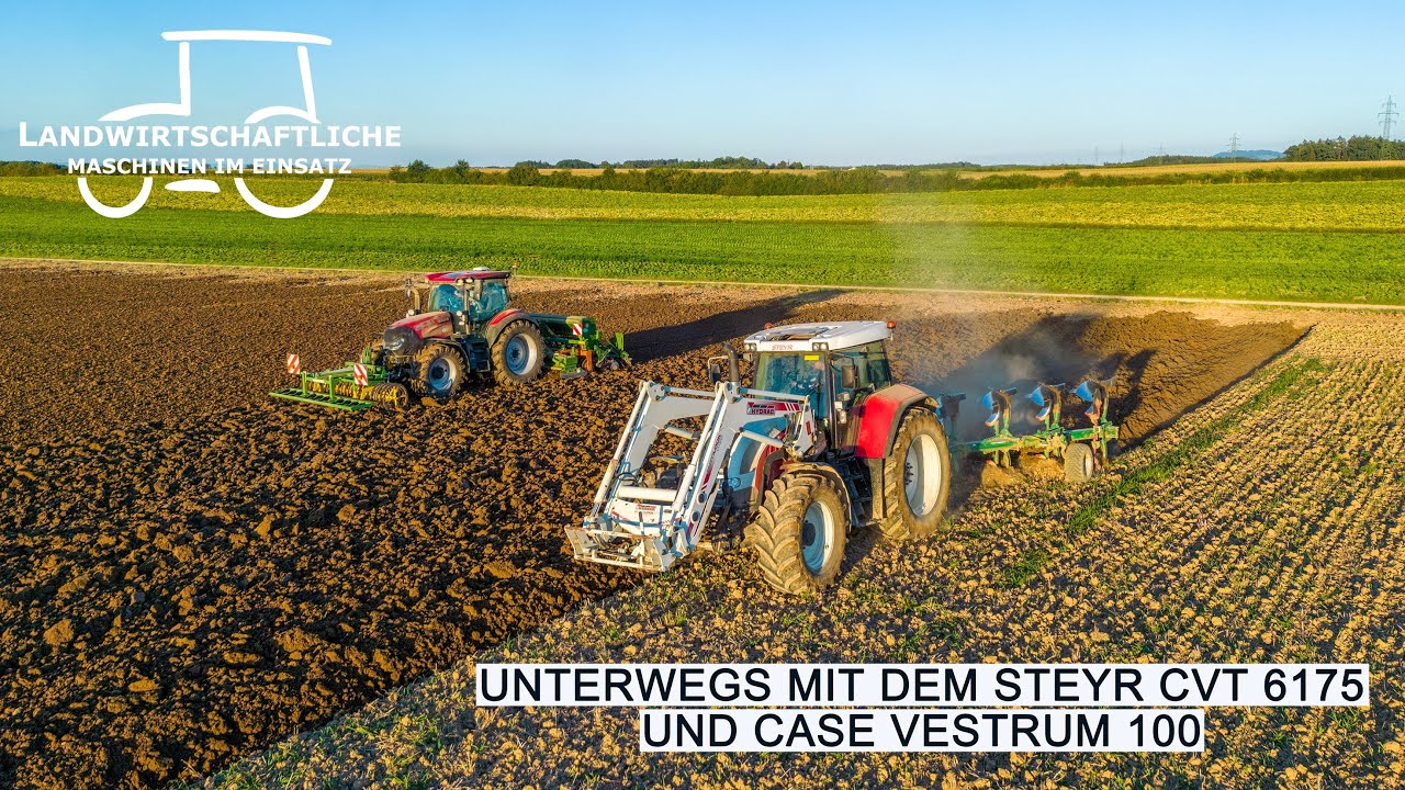 Zwischenfrucht säen mit dem Case Vestrum 100 | Steyr CVT 6175 beim ackern | Bodenbearbeitung | 4K