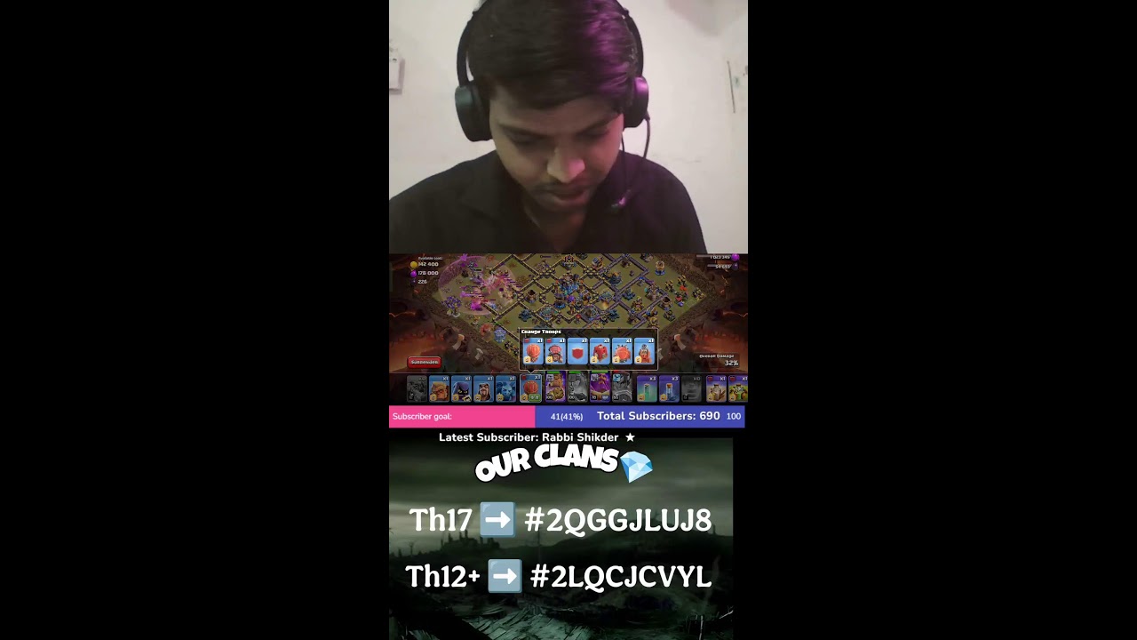 Clash of clans live base visiting   #coclive #clashofclansbasevisiting #coclive #shortslive