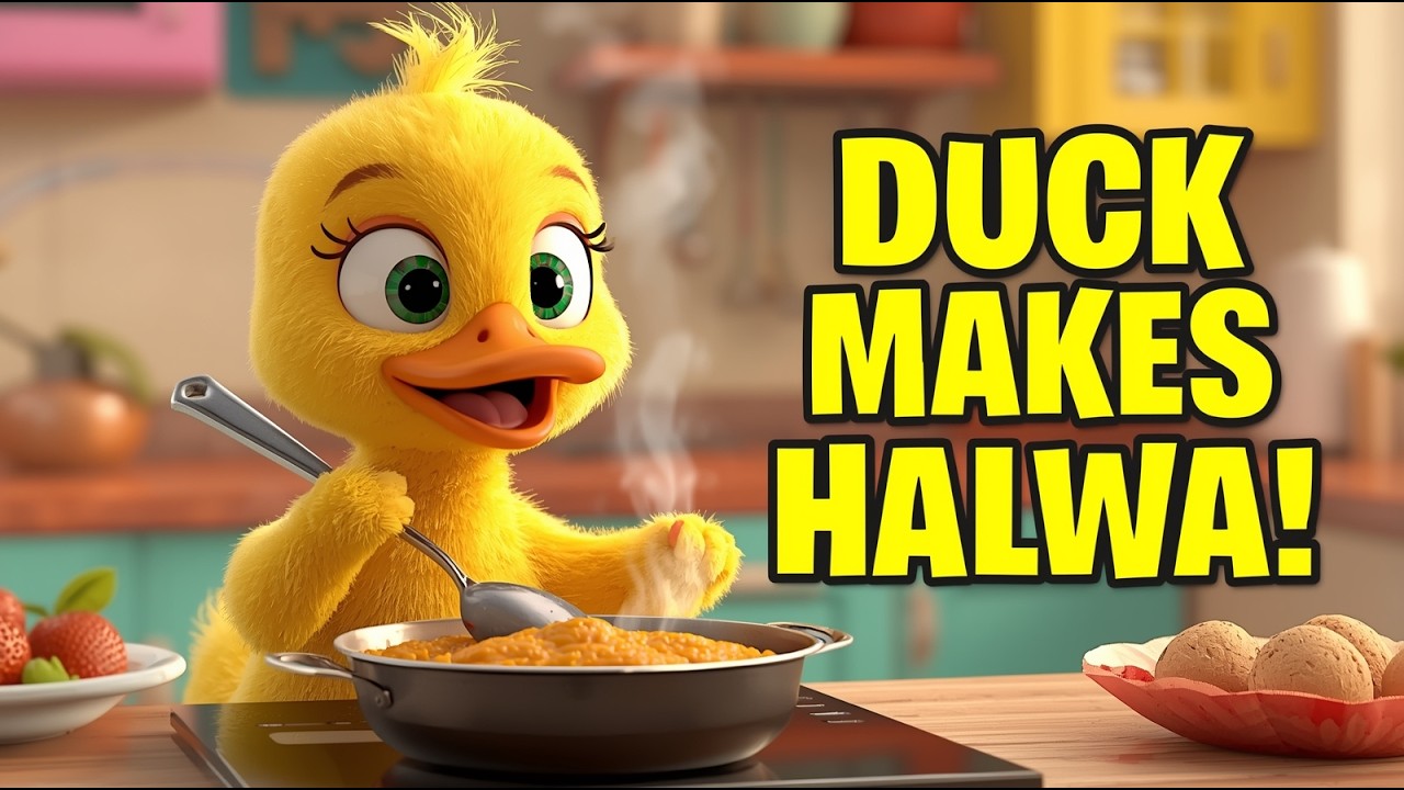 Kids Cartoon | DUCK MAKES HALWA! | Funny Duck Song for Kids | Nursery Rhymes #midiokids #ducksong