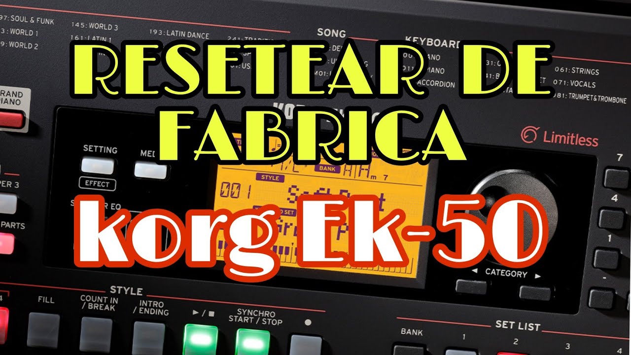 tutorial como resetear de fabrica el korg ek-50#