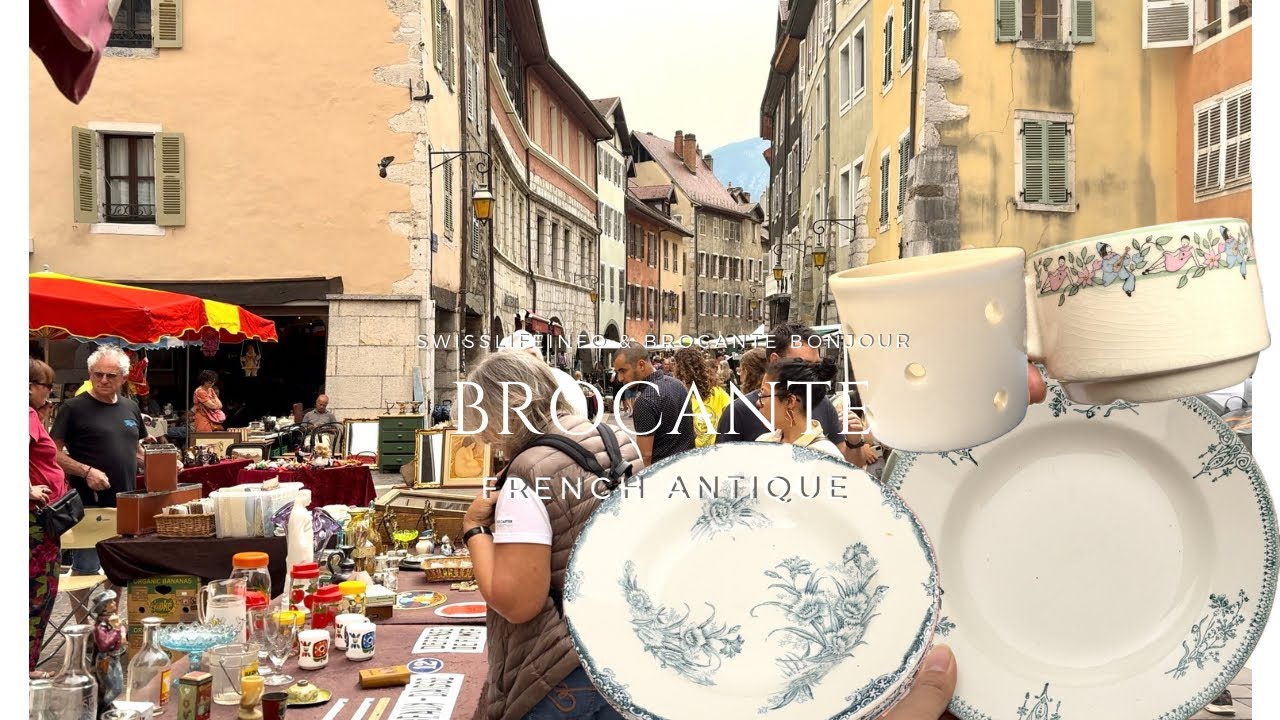 フランス・アヌシーでアンティーク蚤の市と購入品紹介 | ガレット レストランでランチ|オシャレな街並お散歩 | クレイユモントロー 掘り出し物| スイス暮らしブロカント・骨董市・ヴィンテージ ・パリ