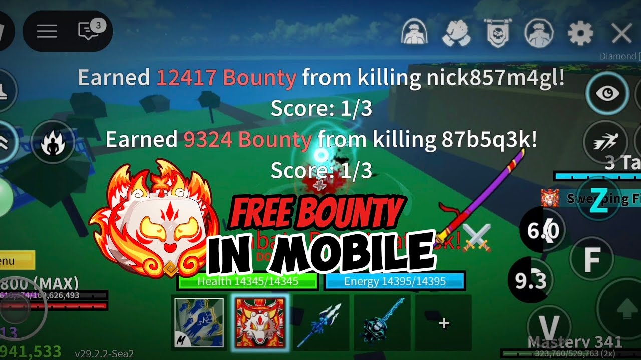BOUNTY HUNTING WITH EMPYREAN KITSUNE IN BLOX FRUITS IN MOBILE! 💀
