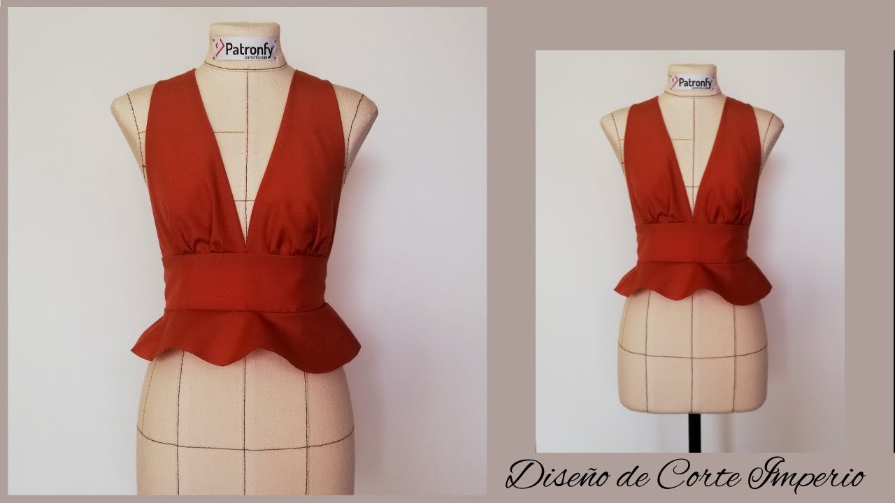 Diseño Corte Imperio | Escote halter | Patronaje