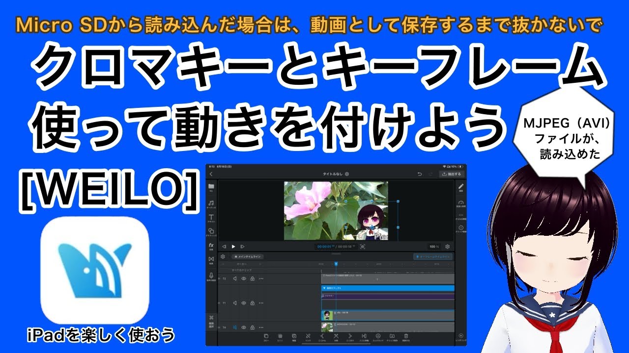 [WEILO]クロマキーとキーフレーム使って動きを付けよう/Micro SDから読み込む