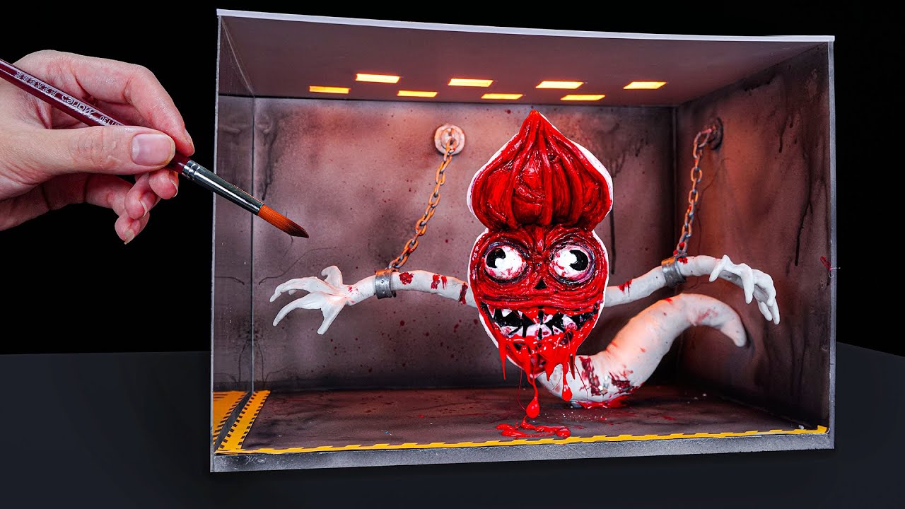 😱 Making Diorama of realistic BRIDGE WORM in the Laboratory - Trevor Henderson Creatures with Clay