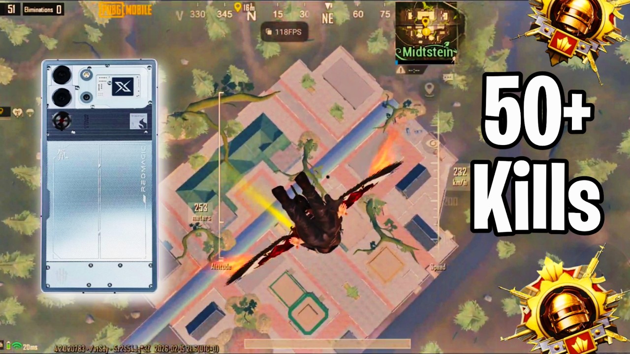 RED MAGIC 10 PRO PUBG TEST 🔥 120 FPS WITH FPS METER 🔥 50+ KILLS