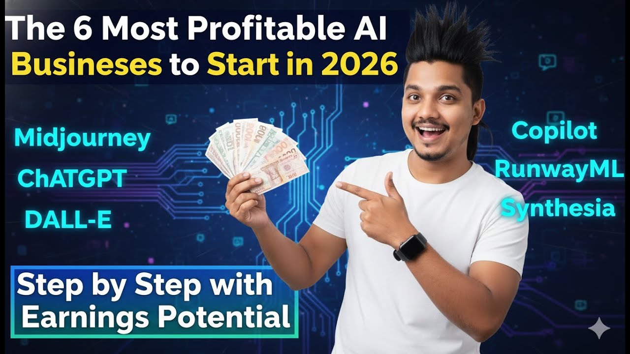 The 6 Most Profitable AI Businesses to Start in 2026 | Step by Step with Earnings Potential
