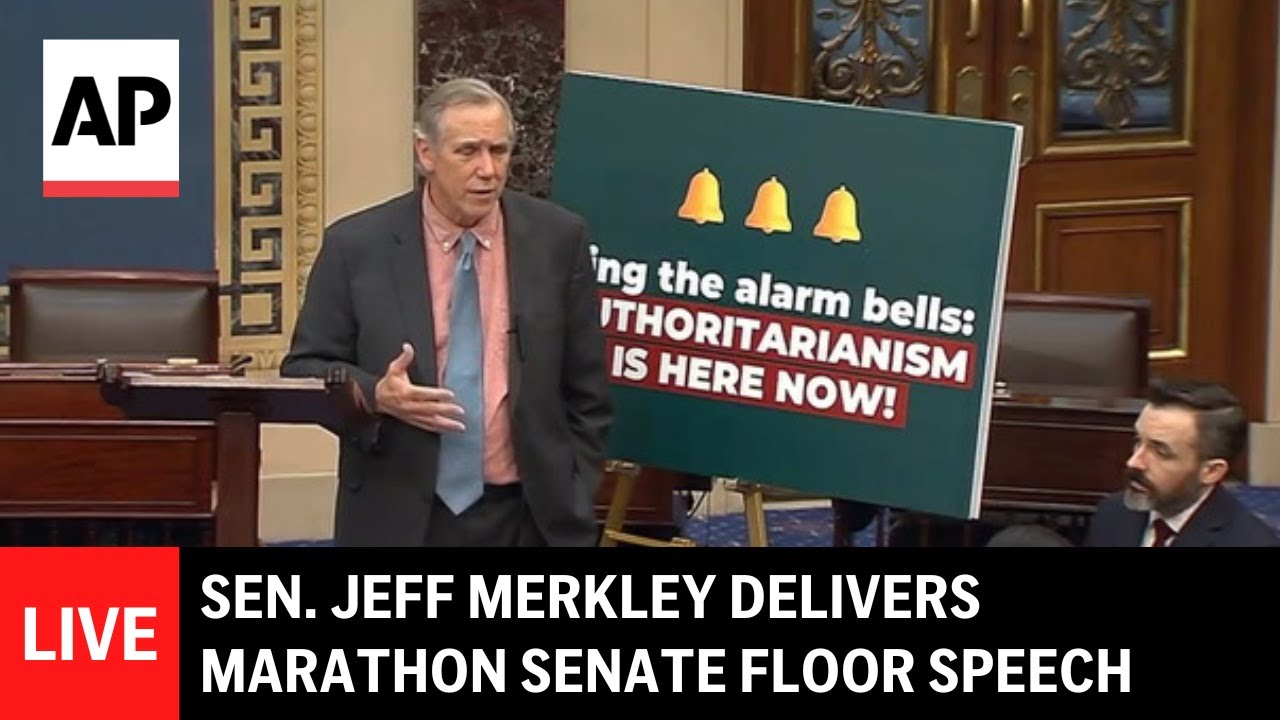 LIVE: Jeff Merkley delivers marathon Senate floor speech to protest Trump