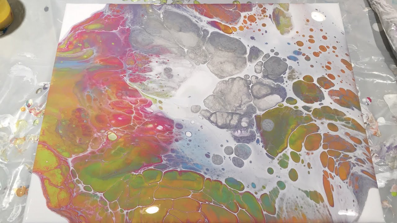(68) Acrylic Pour - I Got My Opal!