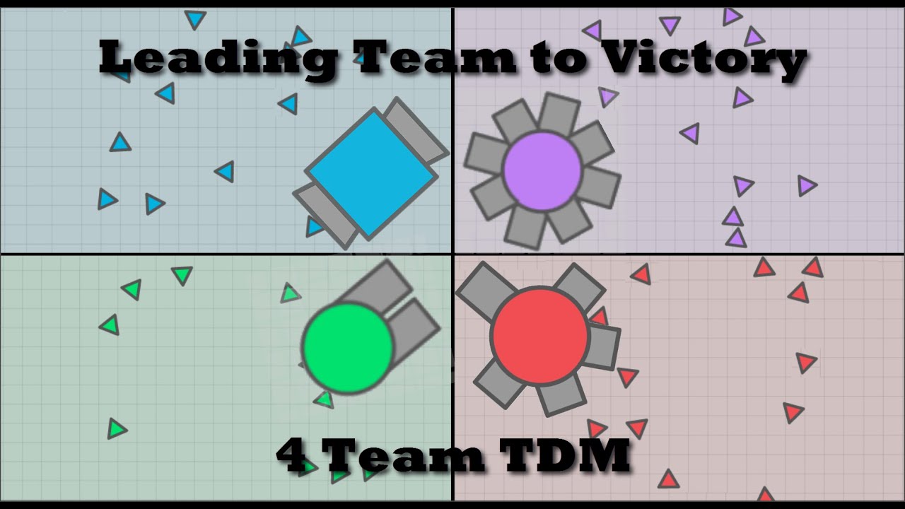 Leading Team to Victory | 4 Team TDM | diep.io / Diepio