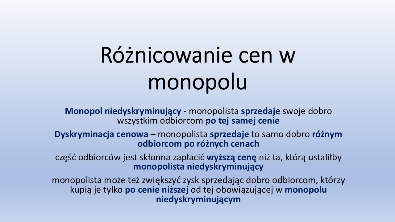 Różnicowanie cen przez monopolistę
