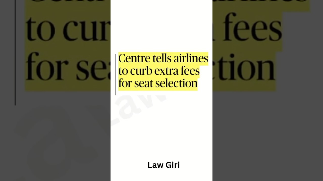 Airlines Cannot charge extra for Seat Allocation|Same Booking No Seats together