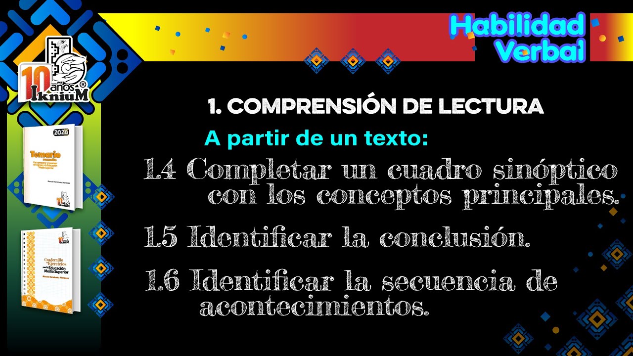 Habilidad Verbal - Tema 1.4 al 1.6 - IkniuM Media Superior