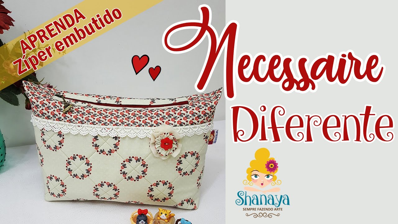 Necessaire diferente com zíper embutido