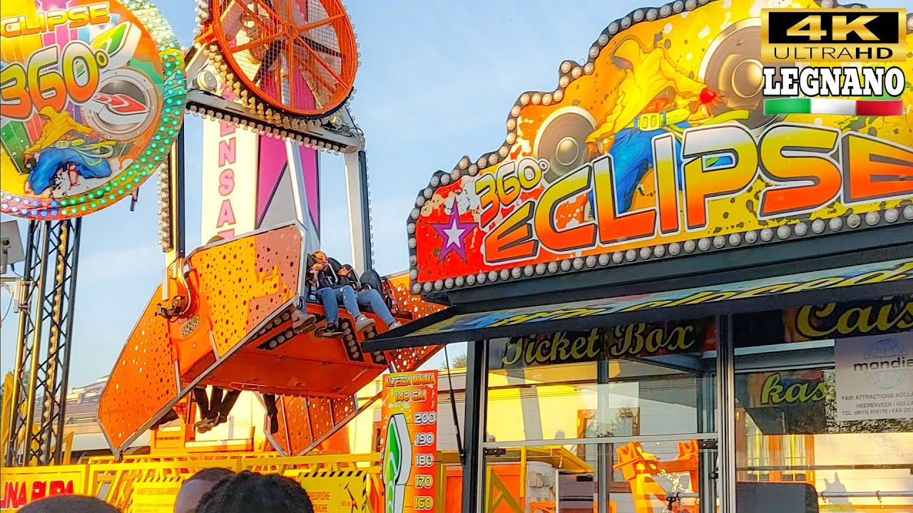 ECLIPSE 360 Rides - Giostre 2024 🇮🇹 Legnano Lunapark 4K