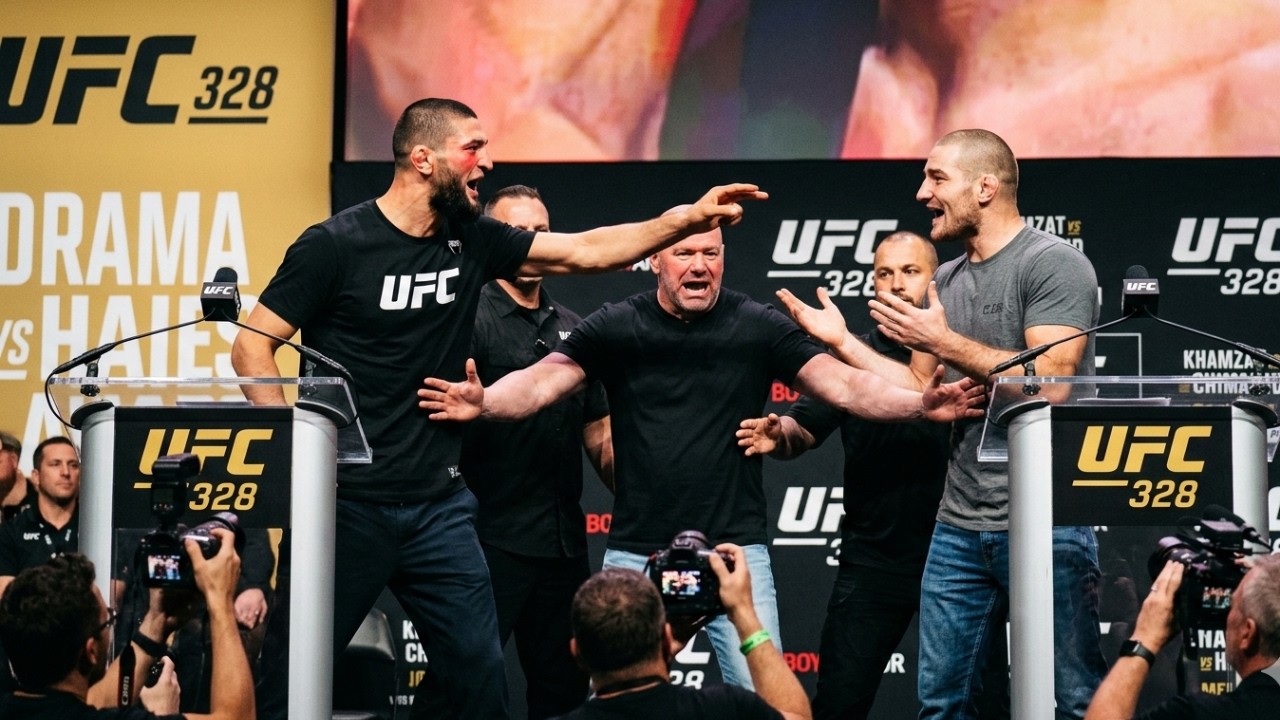 CHAOS at UFC 328! Chimaev Goes Off on Strickland in Heated Clash!