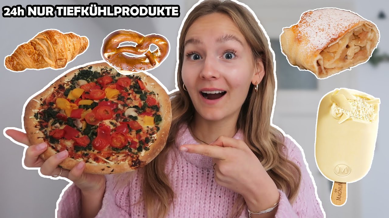 24H NUR TIEFKÜHLGERICHTE ESSEN😳🍕🥐 (schmeckt das wirklich?)