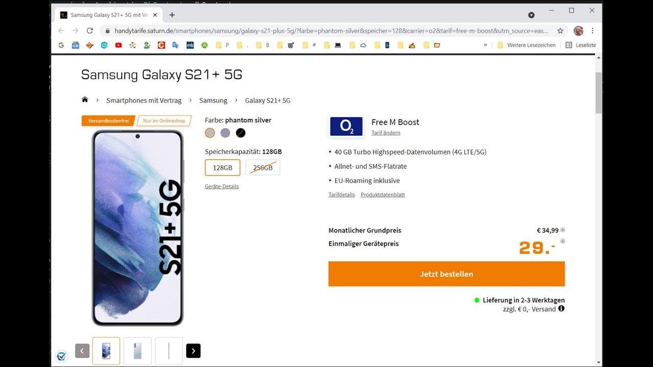 📱 Smartphone Angebot Samsung S21 Plus f&uuml;r 29 Euro und 40GB LTE Vertrag bei Saturn