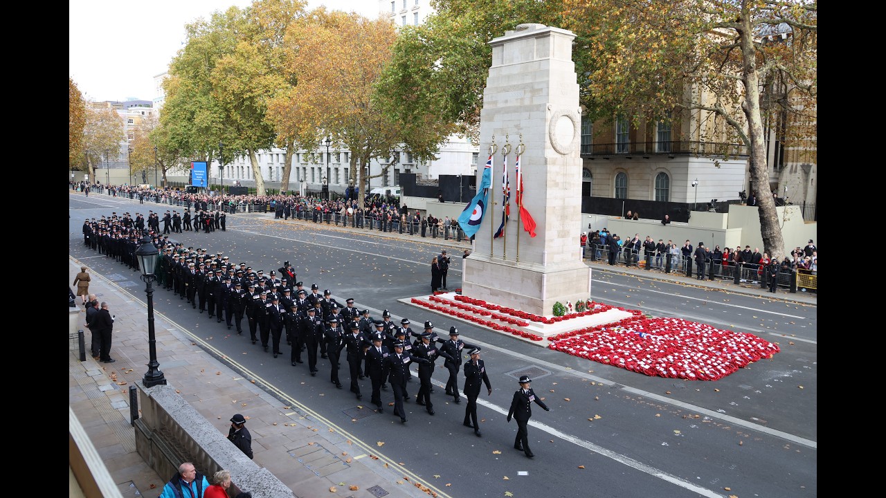 Remembrance Sunday, troops march off 10 November 2024