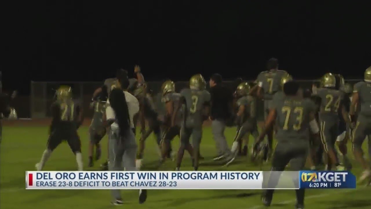 Del Oro HS wins first varsity football game in school's history