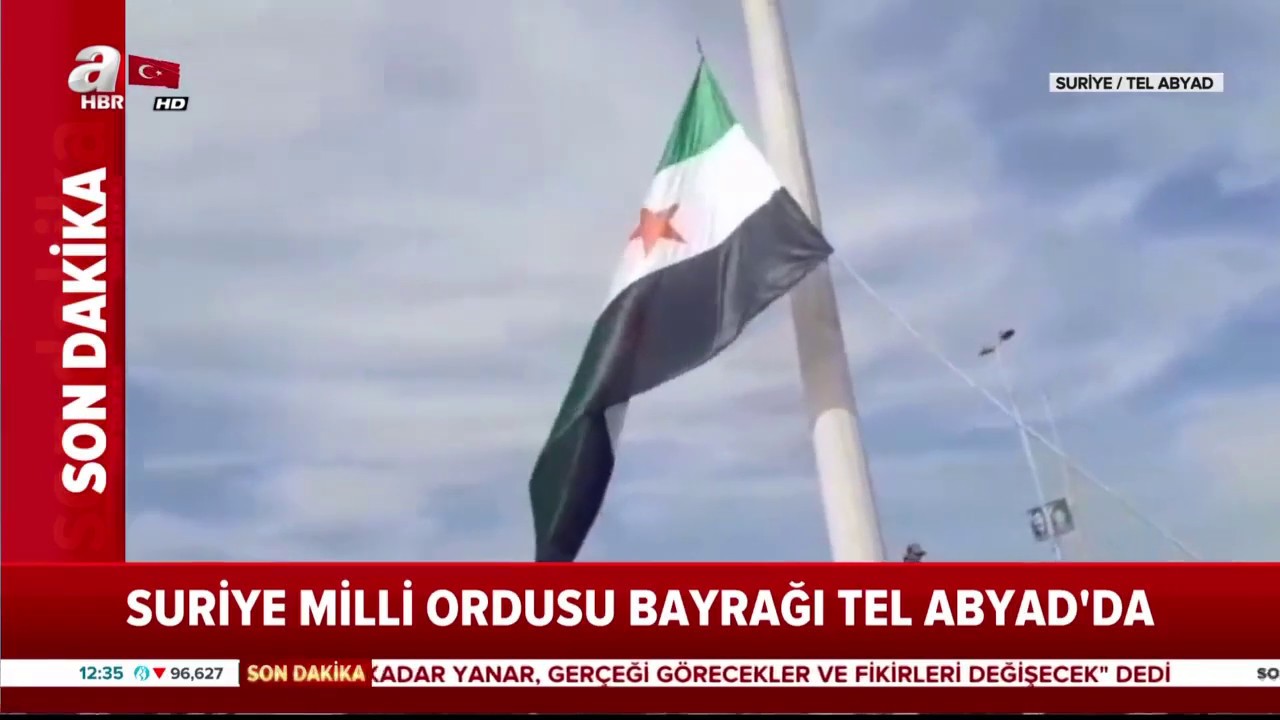 Tel Abyad'da Bayrak Göndere Çekildi / A Haber | A Haber