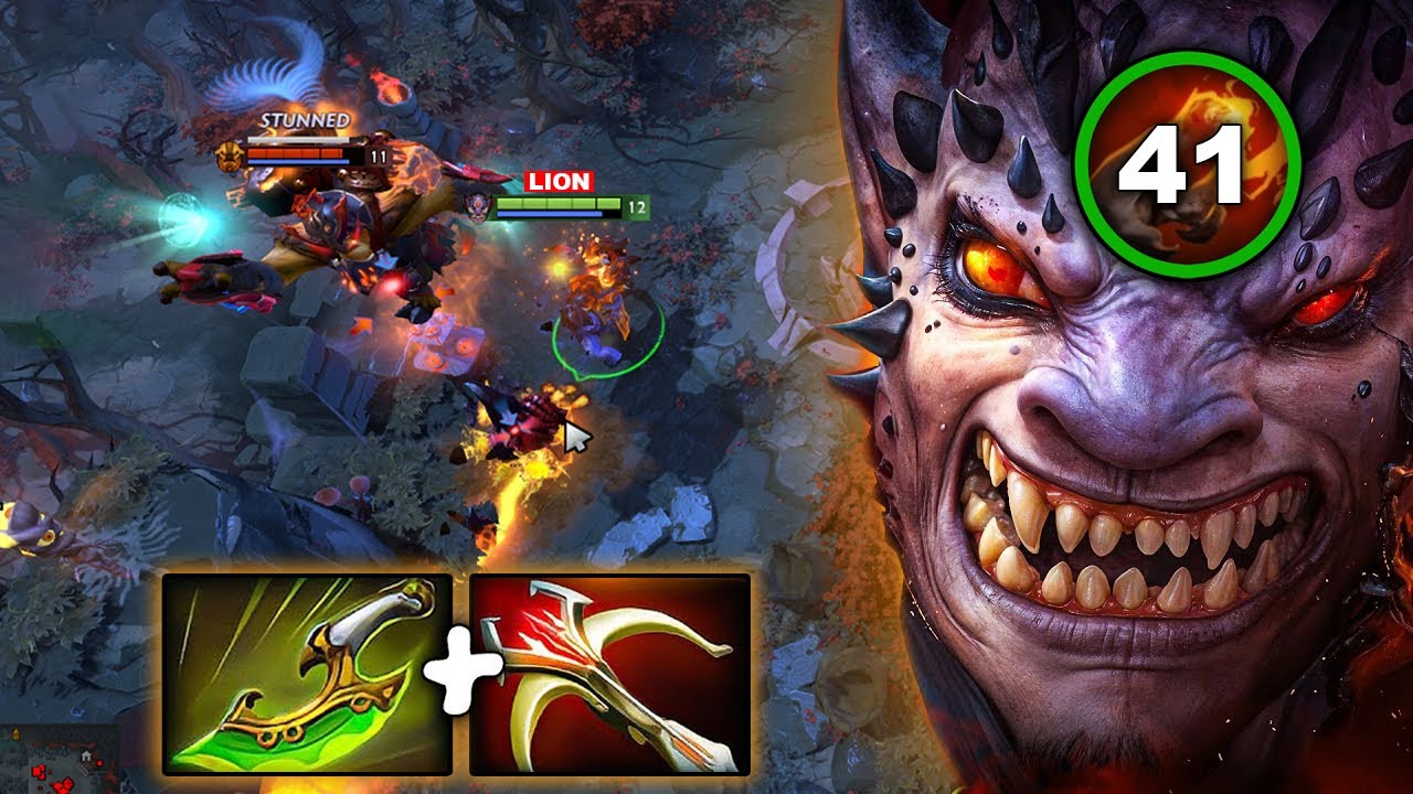 +42 Stacks Finger of death🔥Lion Right Click Build 46Kills One Shot Dota 2