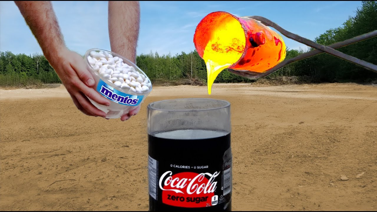 Experiment: Coca-Cola Zero vs Mentos vs Lava