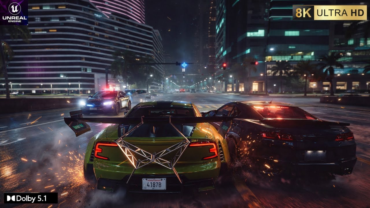 NEED FOR SPEED HEAT Gameplay ON RTX 3050 Dolby Vision (8K 60FPS) Unreal Engine.!
