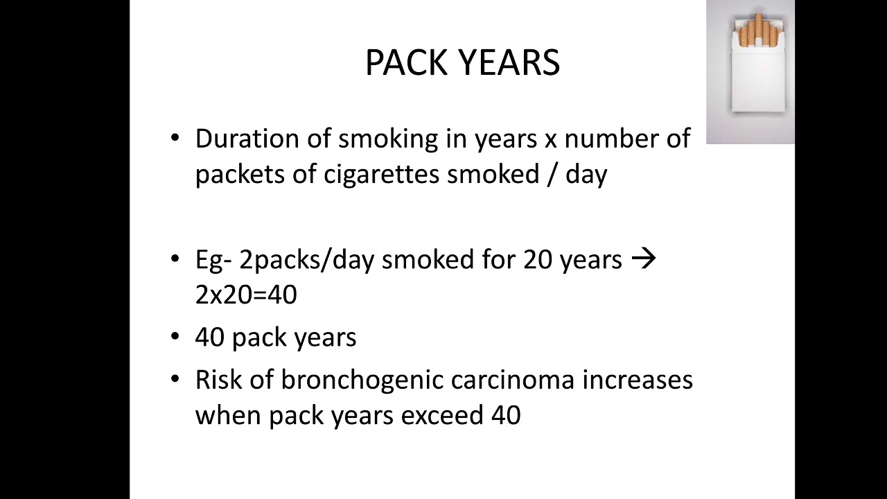 Pack years and Smoking index