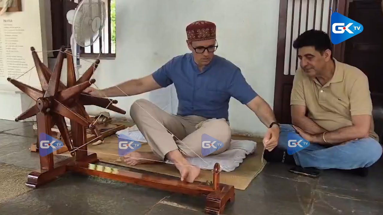 Tried my hand at charkha, feel humbled to have been shown around Sabarmati Ashram: CM Omar