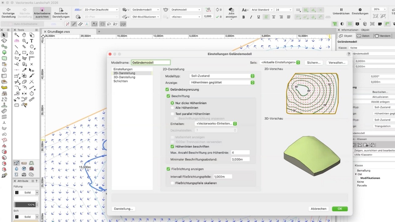 Gefälle im 2D-Plan darstellen | Skills and Drills Landschaft 2.3.