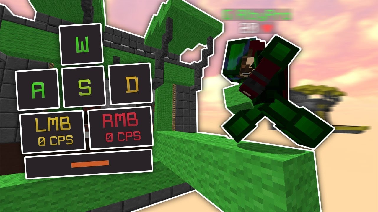 Moonwalking in BEDWARS with KeyStrokes mod (asmr)