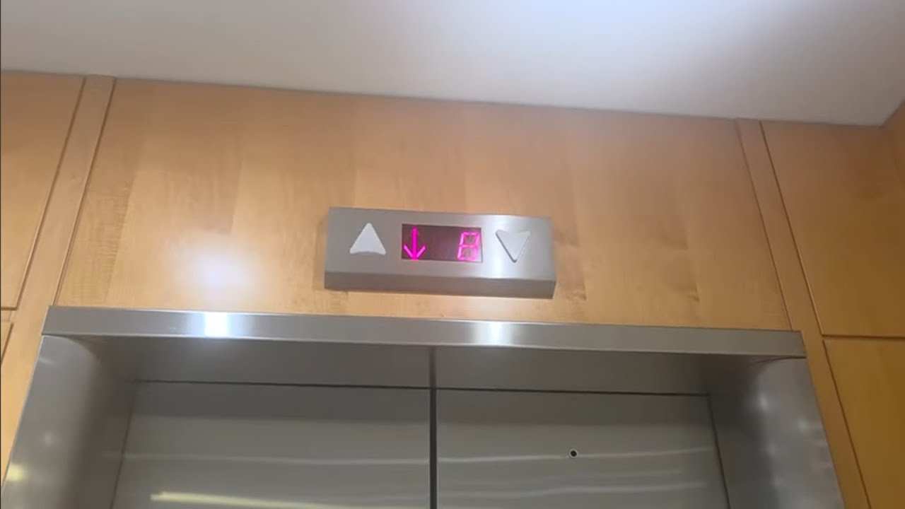 Elevators in the atrium building at Tufts Medical Center in Boston-MA