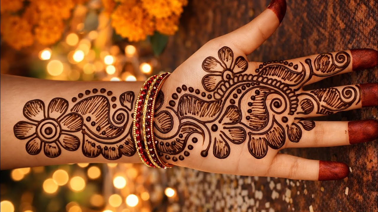 ✨ Elegant Right Hand Mehndi Design