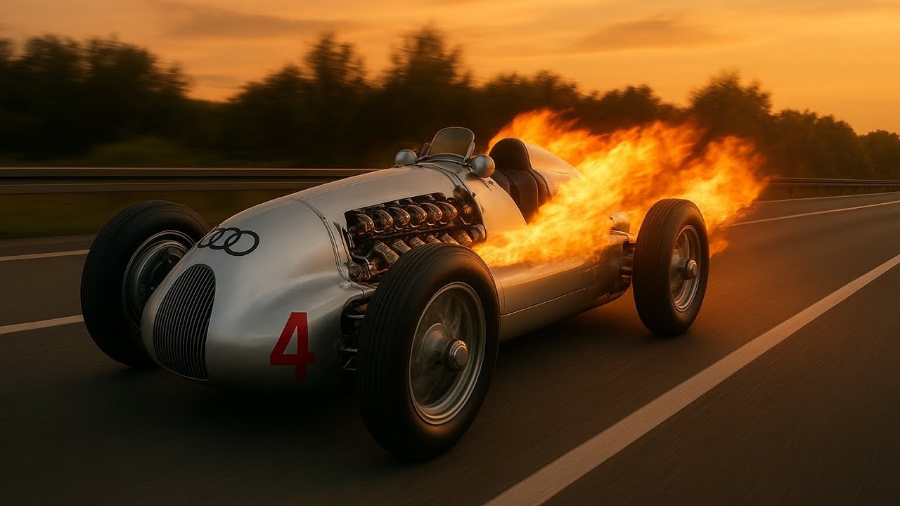 V16 Monster on Highway 🔥 Auto Union Type D