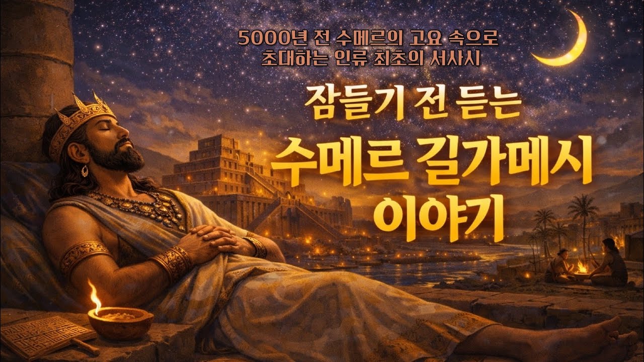 [수면 역사 낭독] 잠 안 올 때 듣는 역사 이야기 | 오천 년 전 수메르, 인류가 기록한 가장 오래된 밤 (Human Voice)