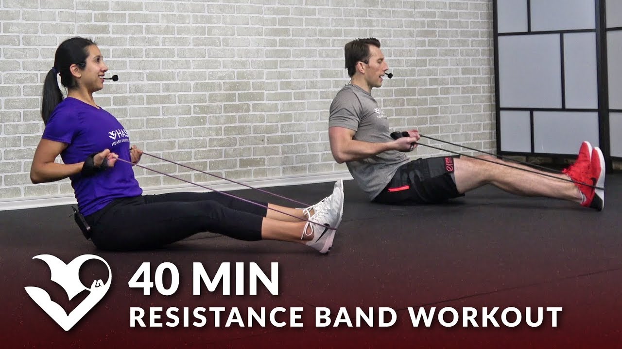 40 Minute Total Body Resistance Band Workout - Elastic Exercise Band Workouts for Women & Men