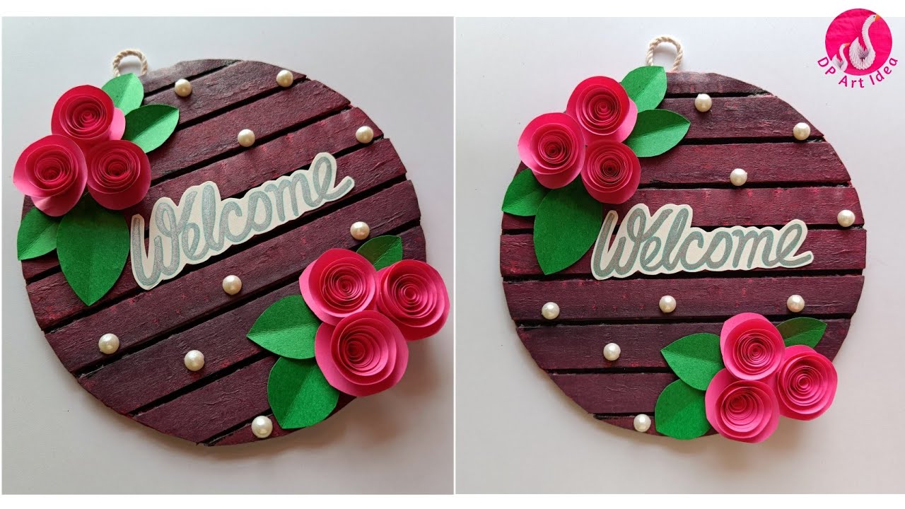 How to Make Welcome Door Hanger || Decor Decor Idea || Cardboard Craft Idea || DIY Wellcome Board