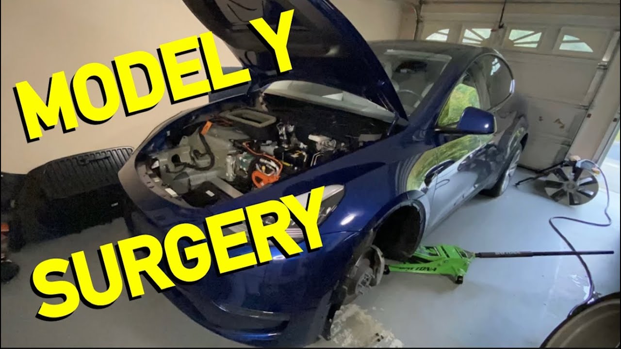 Tesla Model Y Headlight Repair?😬 | DIY Frunk Removal
