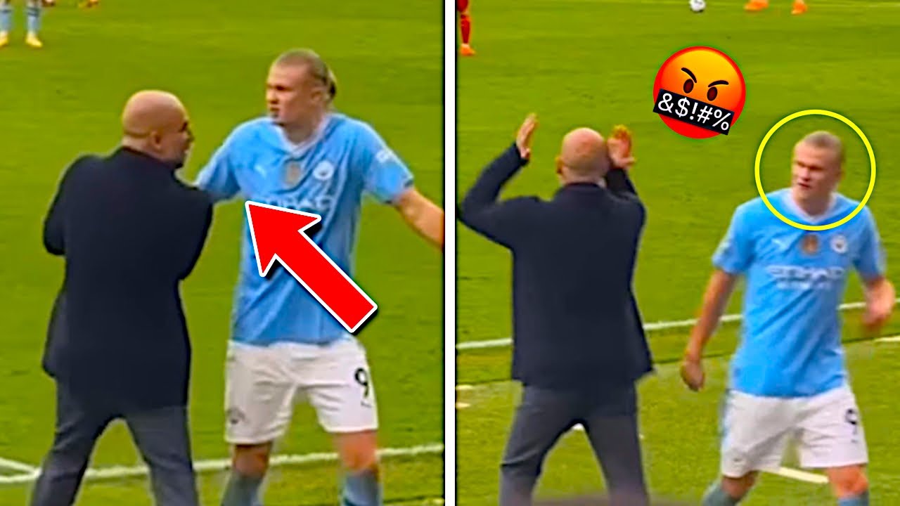 Haaland Angry Reaction To Pep Guardiola after he substituted him 😬