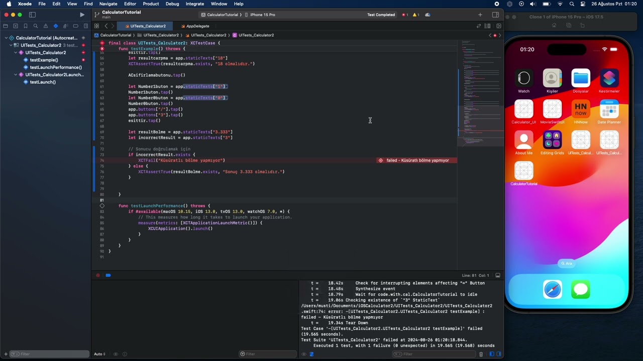 Xcode XCUITest - Test Run