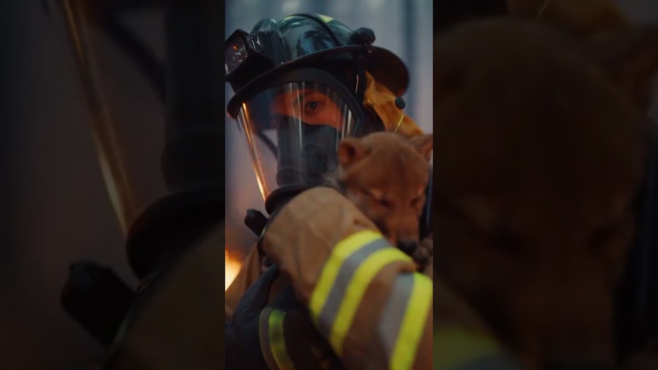 The Moment a Firefighter Saved This Dog #animals #dog #rescue
